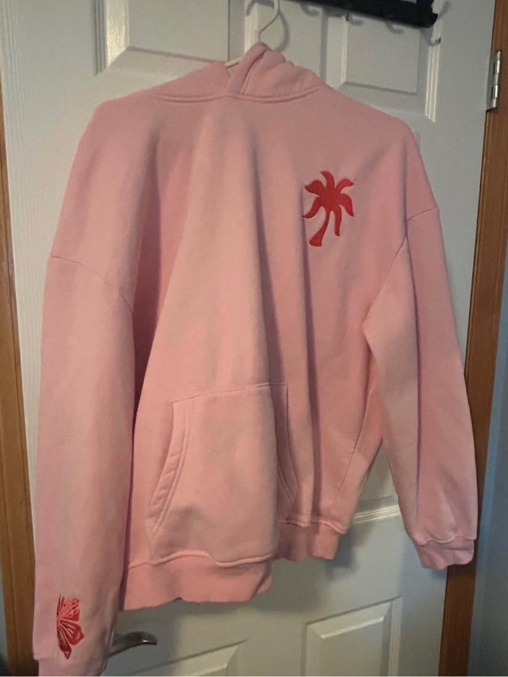Pink Palm Puff Hoodie Size XL